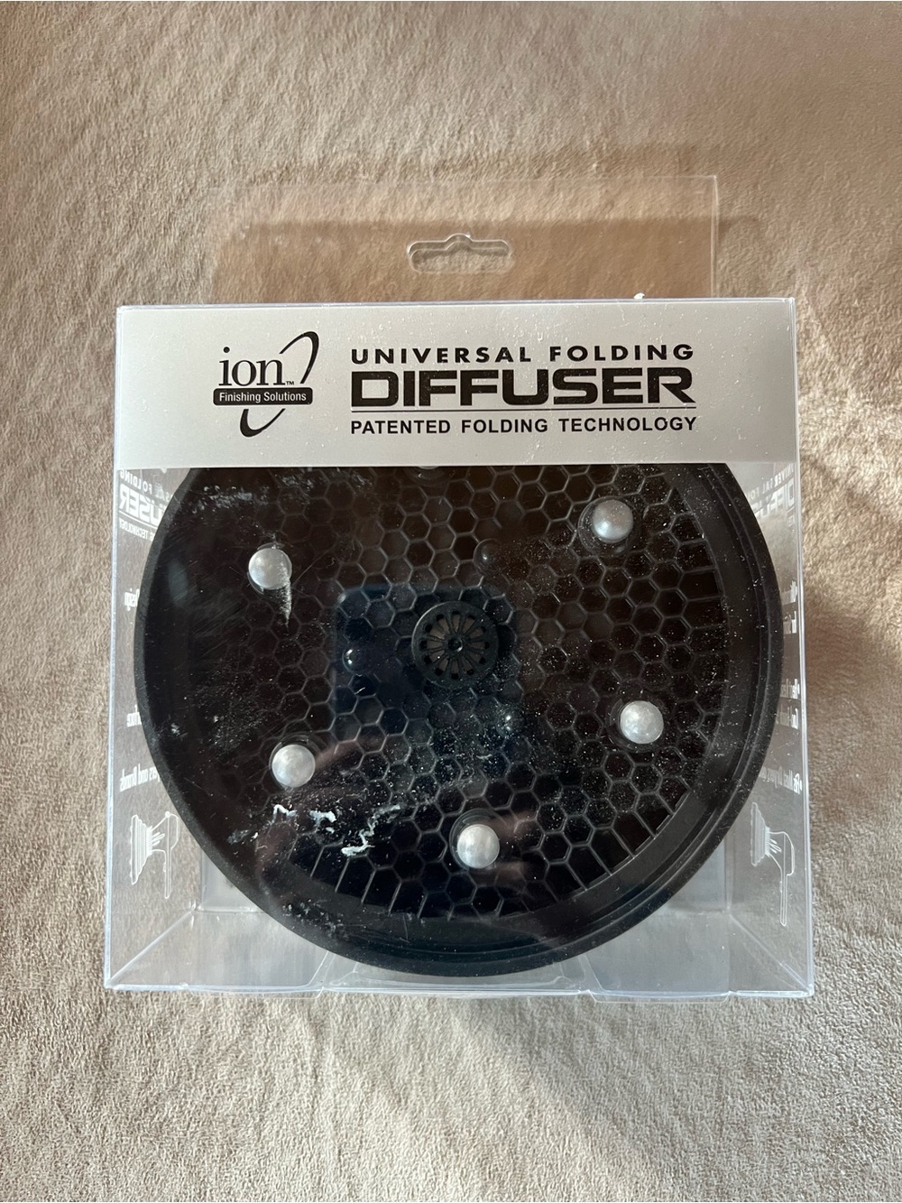 ION Universal Folding Hair Diffuser NEW in Box Blow Dryer Attachment